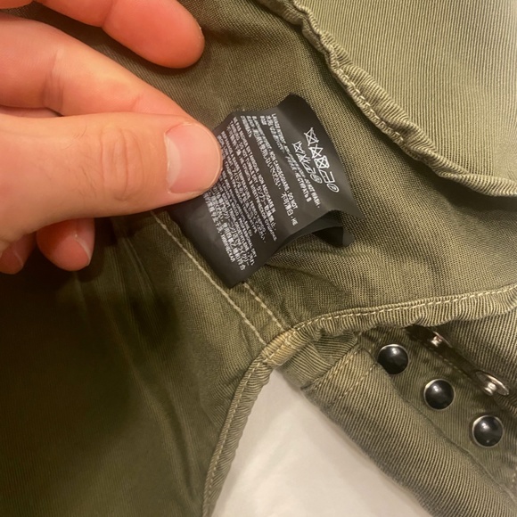 WESTERN SHIRT IN KHAKI STONEWASHED DENIM - Picture 6 of 10